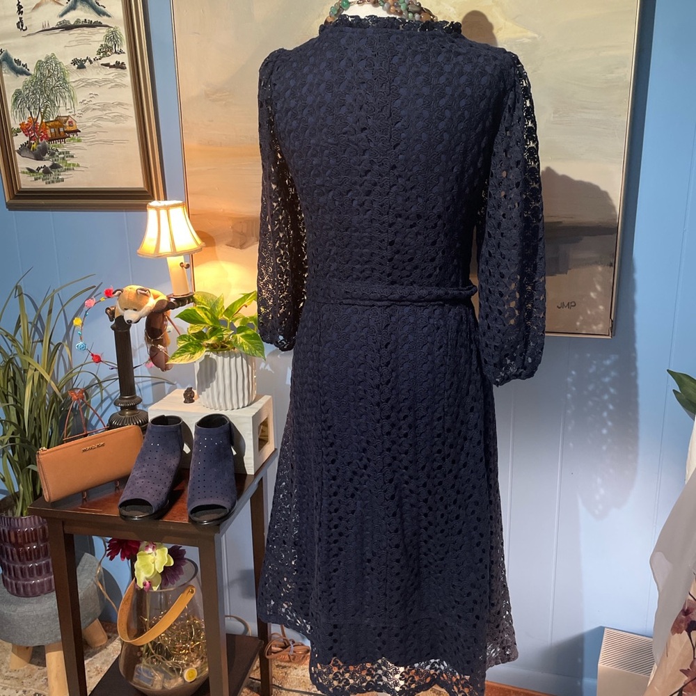 Rabbit Rabbit Rabbit Elegant Navy Lace Dress - Picture 5 of 8
